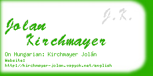 jolan kirchmayer business card